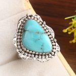 Kingman Turquoise Size US 7 925 Sterling Silver Ring 925 (RS17-433)