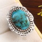 Kingman Turquoise Size US 6 925 Sterling Silver Ring 925 (RS17-440)
