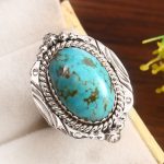 Kingman Turquoise Size US 9 925 Sterling Silver Ring 925 (RS17-413)
