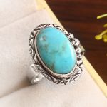 Kingman Turquoise Size US 8 925 Sterling Silver Ring 925 (RS17-426)