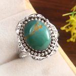 Kingman Turquoise Size US 10 925 Sterling Silver Ring 925 (RS17-404)