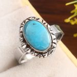Kingman Turquoise Size US 10 925 Sterling Silver Ring 925 (RS17-412)