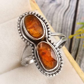 Orange Kyanite Size US 7 925 Sterling Silver Ring (REXT27-271)