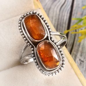 Orange Kyanite Size US 11 925 Sterling Silver Ring (REXT27-281)