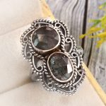 Teal Kyanite Size US 8 925 Sterling Silver Ring (REXT27-264)