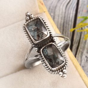 Teal Kyanite Size US 12 925 Sterling Silver Ring (REXT27-261)