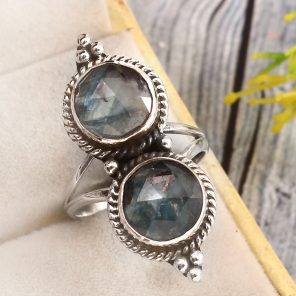 Teal Kyanite Size US 8 925 Sterling Silver Ring (REXT27-241)