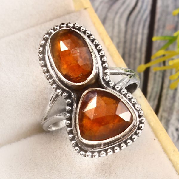 Orange Kyanite Size US 10 925 Sterling Silver Ring (REXT27-279)
