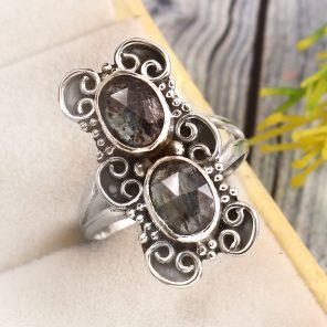 Teal Kyanite Size US 8 925 Sterling Silver Ring (REXT27-242)