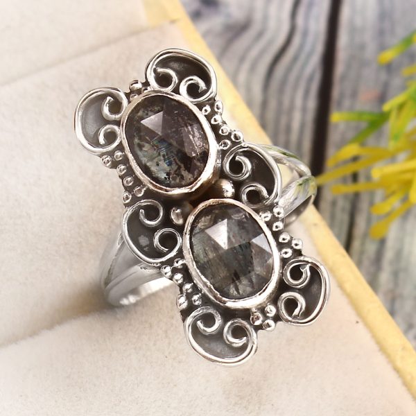 Teal Kyanite Size US 8 925 Sterling Silver Ring (REXT27-242)