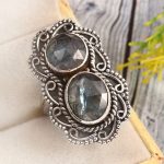 Teal Kyanite Size US 10 925 Sterling Silver Ring (REXT27-255)