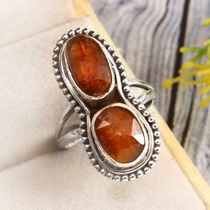 Orange Kyanite Size US 11 925 Sterling Silver Ring (REXT27-285)