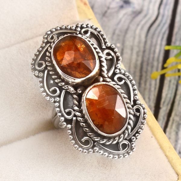 Orange Kyanite Size US 7 925 Sterling Silver Ring (REXT27-273)