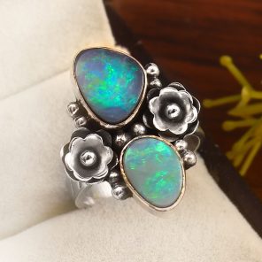 Australian Opal Size US 6 925 Sterling Silver Ring (REXT95-47)