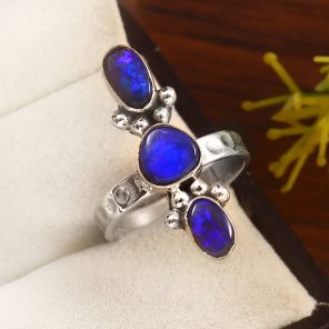 Australian Opal Size US 6 925 Sterling Silver Ring (REXT95-48)