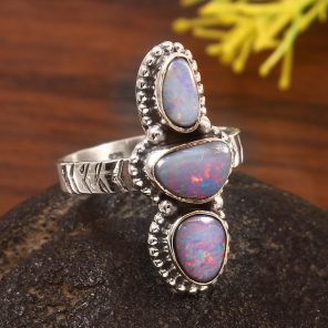 Australian Opal Size US 6 925 Sterling Silver Ring (REXT95-33)