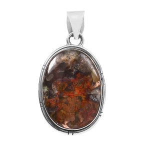 Copper Chrysocolla 1.5â€³ 925 Sterling Silver Pendant (RS5-50)