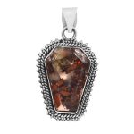 Copper Chrysocolla 1.5â€³ 925 Sterling Silver Pendant (RS5-46)