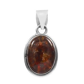 Copper Chrysocolla 1.5â€³ 925 Sterling Silver Pendant (RS5-54)
