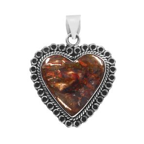 Copper Chrysocolla 1.5â€³ 925 Sterling Silver Pendant (RS5-49)