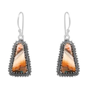 Spiny Oyster Turquoise 1.5â€³ 925 Sterling Silver Earring (REXT27-303)
