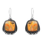 Bumble Bee Jasper 1.5â€³ 925 Sterling Silver Earring (REXT27-156)