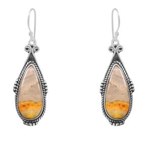 Bumble Bee Jasper 1.5â€³ 925 Sterling Silver Earring (REXT27-292)