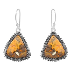 Bumble Bee Jasper 1.5â€³ 925 Sterling Silver Earring (REXT27-167)
