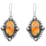 Bumble Bee Jasper 1.5â€³ 925 Sterling Silver Earring (REXT27-119)