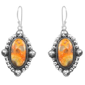 Bumble Bee Jasper 1.5â€³ 925 Sterling Silver Earring (REXT27-119)