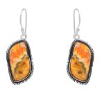 Bumble Bee Jasper 1.5â€³ 925 Sterling Silver Earring (REXT27-89)