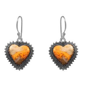Bumble Bee Jasper 1.5â€³ 925 Sterling Silver Earring (REXT27-168)