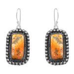 Bumble Bee Jasper 1.5â€³ 925 Sterling Silver Earring (REXT27-120)