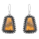 Bumble Bee Jasper 1.5â€³ 925 Sterling Silver Earring (REXT27-121)