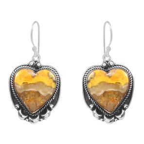 Bumble Bee Jasper 1.5â€³ 925 Sterling Silver Earring (REXT27-158)