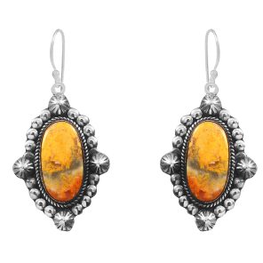 Bumble Bee Jasper 1.5â€³ 925 Sterling Silver Earring (REXT27-122)