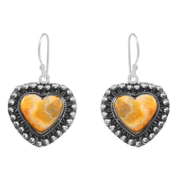 Bumble Bee Jasper 1.5â€³ 925 Sterling Silver Earring (REXT27-123)