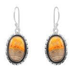Bumble Bee Jasper 1.5â€³ 925 Sterling Silver Earring (REXT27-74)