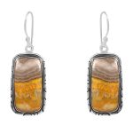 Bumble Bee Jasper 1.5â€³ 925 Sterling Silver Earring (REXT27-92)