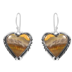Bumble Bee Jasper 1.5â€³ 925 Sterling Silver Earring (REXT27-93)
