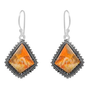 Bumble Bee Jasper 1.5â€³ 925 Sterling Silver Earring (REXT27-170)