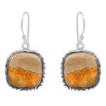Bumble Bee Jasper 1.5â€³ 925 Sterling Silver Earring (REXT27-94)