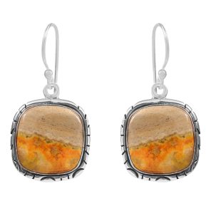 Bumble Bee Jasper 1.5â€³ 925 Sterling Silver Earring (REXT27-94)