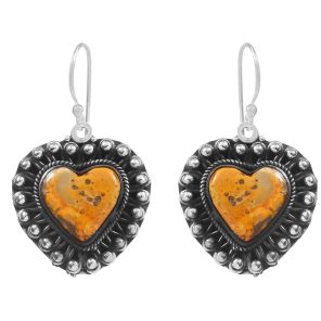 Bumble Bee Jasper 1.5â€³ 925 Sterling Silver Earring (REXT27-125)