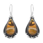 Bumble Bee Jasper 1.5â€³ 925 Sterling Silver Earring (REXT27-162)