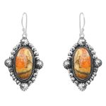 Bumble Bee Jasper 1.5â€³ 925 Sterling Silver Earring (REXT27-126)