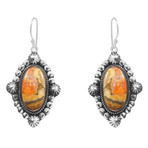 Bumble Bee Jasper 1.5â€³ 925 Sterling Silver Earring (REXT27-126)