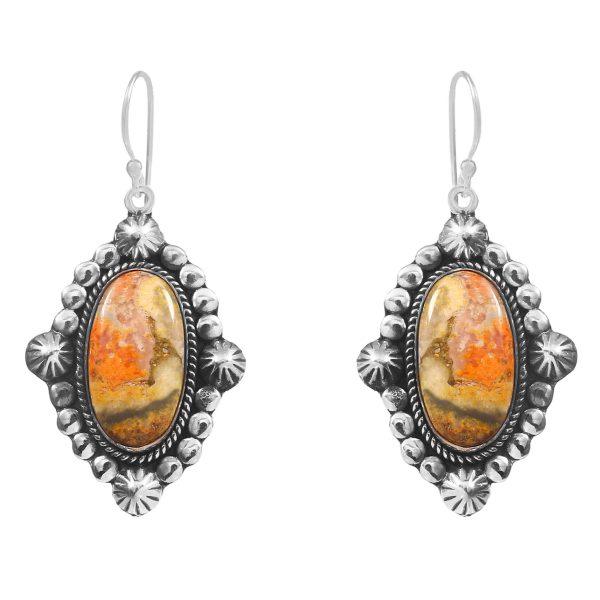 Bumble Bee Jasper 1.5â€³ 925 Sterling Silver Earring (REXT27-126)