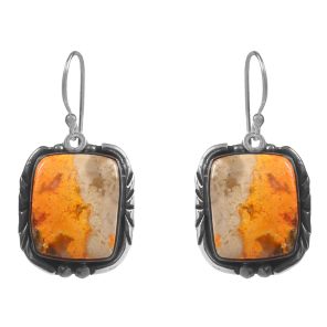 Bumble Bee Jasper 1.5â€³ 925 Sterling Silver Earring (REXT27-97)