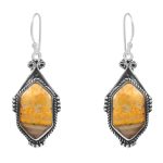 Bumble Bee Jasper 1.5â€³ 925 Sterling Silver Earring (REXT27-296)